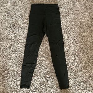 Lululemon Align Leggings size 6. Hole in left knee. Color: olive